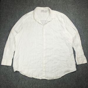 Cubavera 100% Linen Shirt Mens 3XLT Tall White Long Sleeve Lightweight Cuban